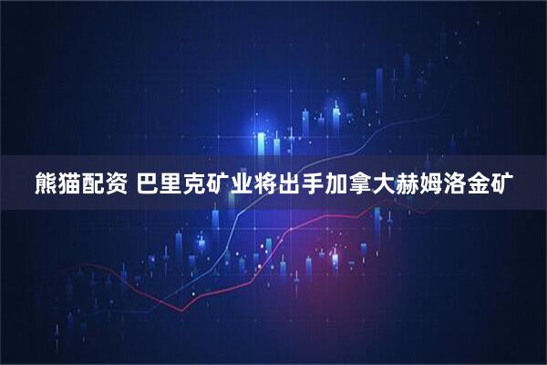 熊猫配资 巴里克矿业将出手加拿大赫姆洛金矿