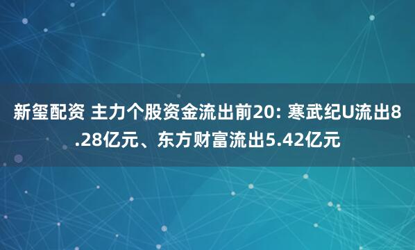 新玺配资 主力个股资金流出前20: 寒武纪U流出8.28亿元、东方财富流出5.42亿元